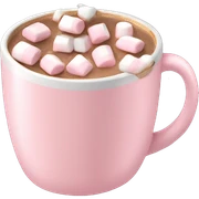 Light Pink mug of hot chocolate with marshmallows  sticker