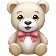 teddy bear wearing white bow sticker