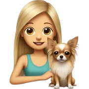 Longhair chihuahua with girl sticker