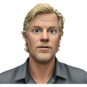 blonde man with blue eyes sticker