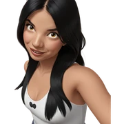 smiling girl with black hair sticker