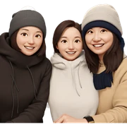 group of friends smiling together sticker