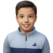 smiling boy in outdoor setting sticker