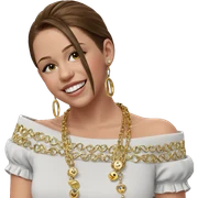 smiling girl with jewelry sticker