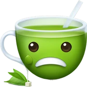 green tea with tea bag sticker