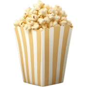 Popcorn in beige and white package  sticker