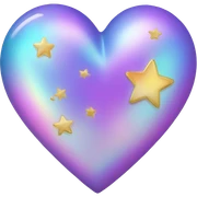 Iridescent heart with stars sticker