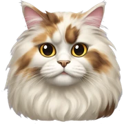 Fluffy persian calico cat sticker