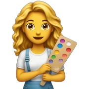 artist girl holding a palette sticker
