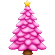Pink Christmas tree sticker