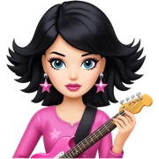 barbie rockstar   with black hair  sticker