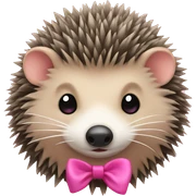 hedgehog with a pink bow sticker