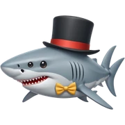 Shark with a top hat sticker