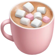 Light Pink mug of hot chocolate with marshmallows  sticker