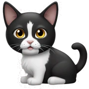 black and white cat sticker