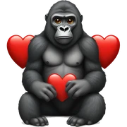 Gorilla with heart sticker