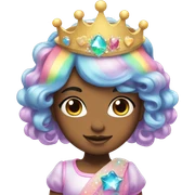 beautiful kawaii princess, rainbow, sparkle  sticker