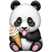 Panda eating ice cream sticker