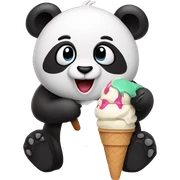 Panda eating ice cream sticker