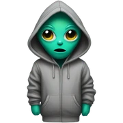 Alien with hoodie on sticker
