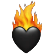 black heart on fire sticker