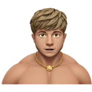 topless male with jewelry sticker