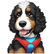 bernedoodle super hero sticker