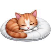 Tired kitten sleeping on a white pillow  sticker
