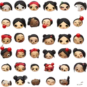 pucca with cherry’s sticker