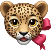 Leopard with bow  sticker