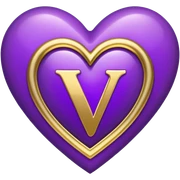 The gold Letter “V” inside a Purple Heart sticker