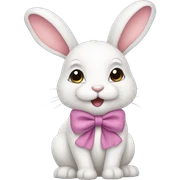 Bunny with a bow sticker