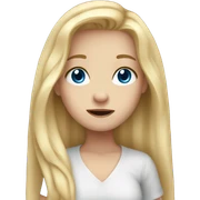 overwhelmed girl long blonde hair blue eyes  sticker