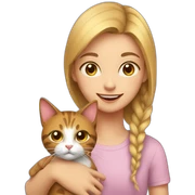 cat with girl sticker