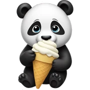 Panda eating ice cream sticker