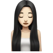 pale girl with long black hair sleeping  sticker