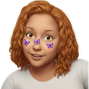 happy girl with butterfly sticker