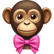 Monkey with pink bow sticker