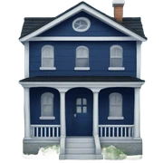 Cute dark blue house sticker