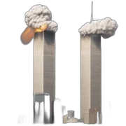 twin towers hit by plane sticker