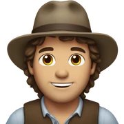 charles Ingalls brown hair and hat sticker