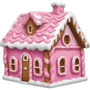 Pink gingerbread house sticker