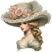 Highly detailed rococo hat sticker
