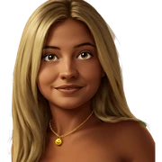 blonde girl with necklace smile sticker