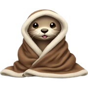 otter cozy in blanket sticker