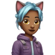 Kitty boy girl lake sticker