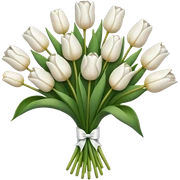 white tulip bouquet  sticker