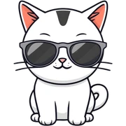 Cat with sunglasses sticker