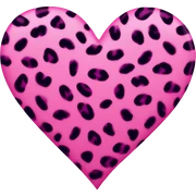 Pink leopard print heart sticker