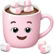 Light Pink mug of hot chocolate with marshmallows  sticker